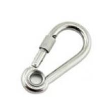 Snap Hook with threaded bush of safety stop and round thimble eye 80x8mm