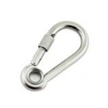 Snap Hook with threaded bush of safety stop and round thimble eye 60x6mm 