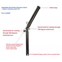 2pcs - Adjustable Rod Holder Extension 42mm